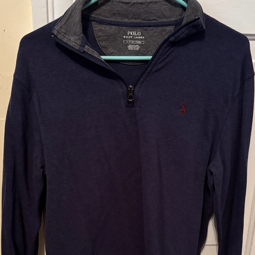 Polo by Ralph Lauren Men's Dark Blue Quarter-Zip Sweatshirt